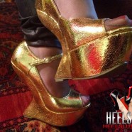 Her New Gold OMG Heels